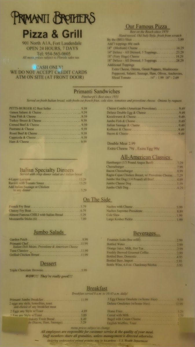 Primanti Brothers Pizza and Grill Menu - Image 3